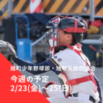 旭町少年野球部・旭町矢部四連合 今週の予定 | 2024年2月23日(金)～25日(日)
